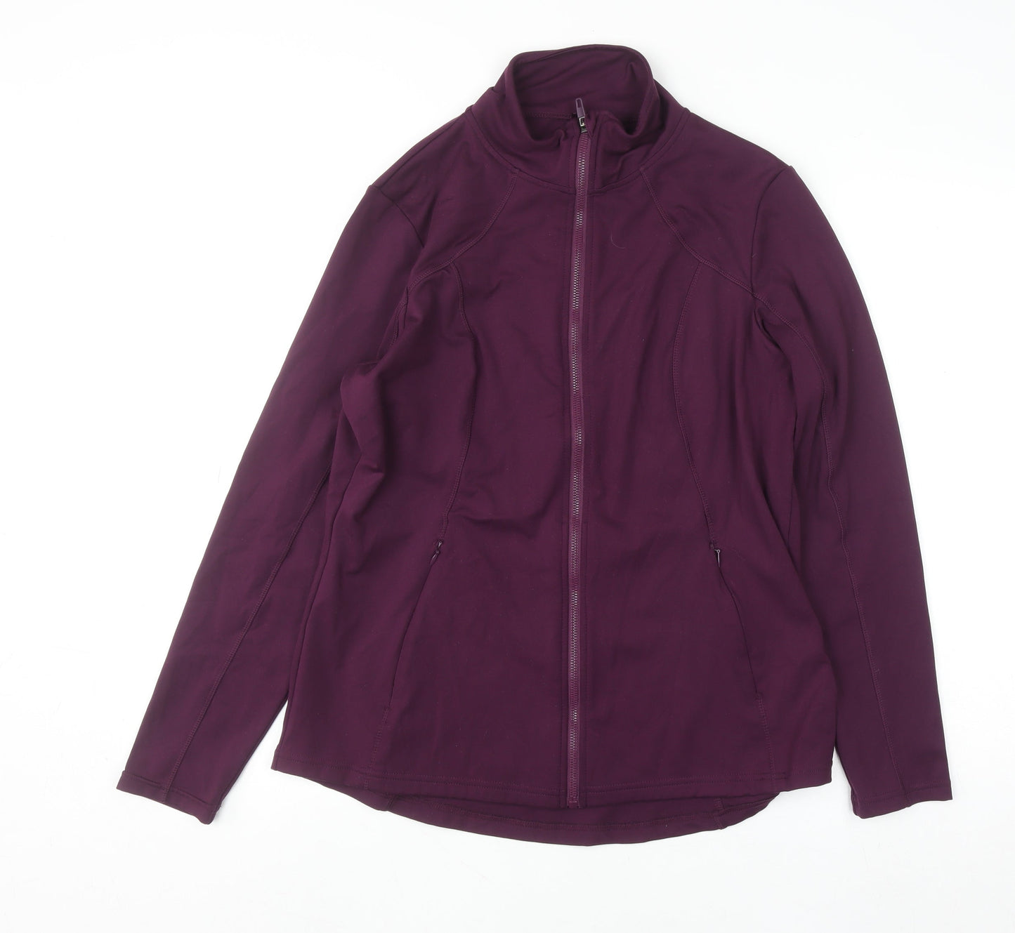 Dunnes Stores Womens Purple Size 16 Track Jacket Full Zip Lightweight Activewear