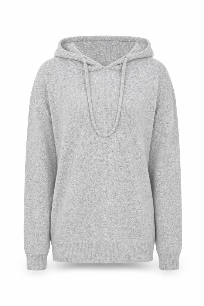 FatFace Women's Grey Hooded Pullover Sweatshirt UK 10 Viscose Blend