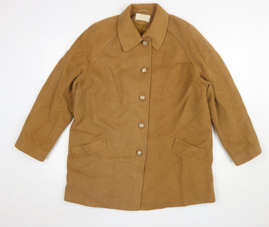 Eastex Women's Beige Wool Alpaca Overcoat Size 16 Classic Lined