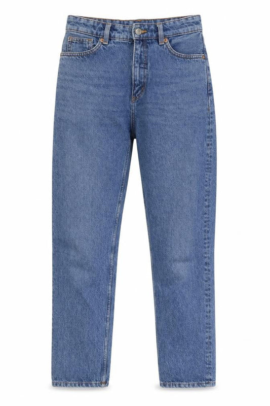 Monki Women’s Blue High Relaxed Fit Straight Denim Jeans Size 25