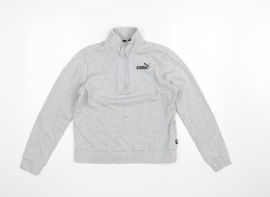Puma Women's Grey 1/2 Zip Pullover Sweatshirt XS