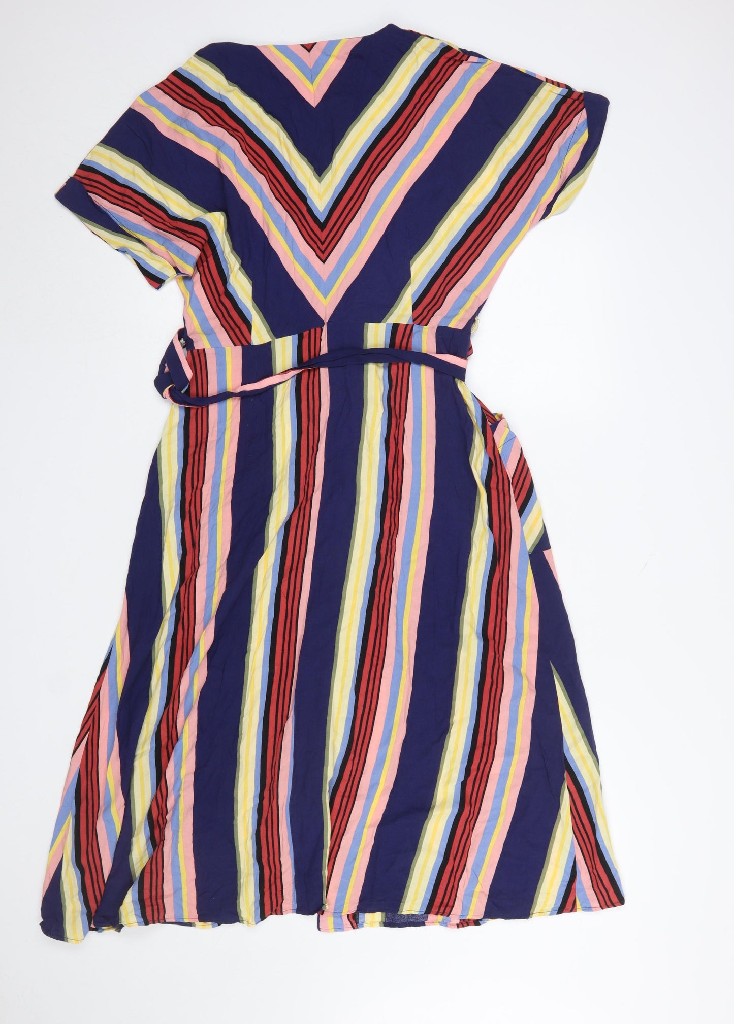 Warehouse Women’s Multicoloured Striped Shirt Dress Size 12