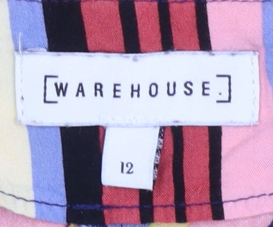 Warehouse Women’s Multicoloured Striped Shirt Dress Size 12