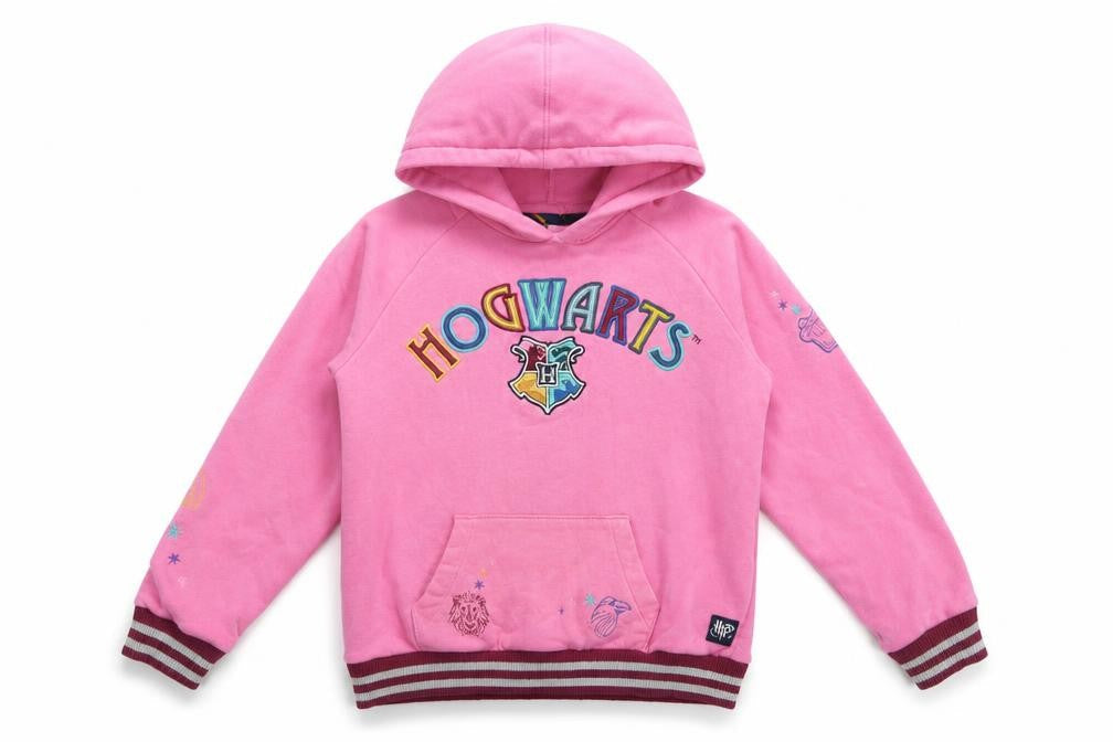 Marks and Spencer Girls Pink Harry Potter Hogwarts Pullover Hoodie 10-11 Years