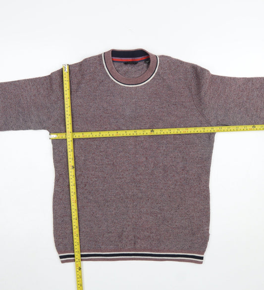 Ted Baker Men’s Purple Crew Neck Wool Blend Knit Jumper Size M