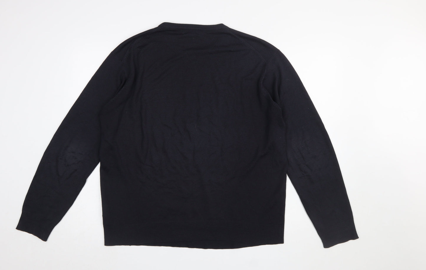 James Pringle Men's Black Cotton Crew Neck Jumper L