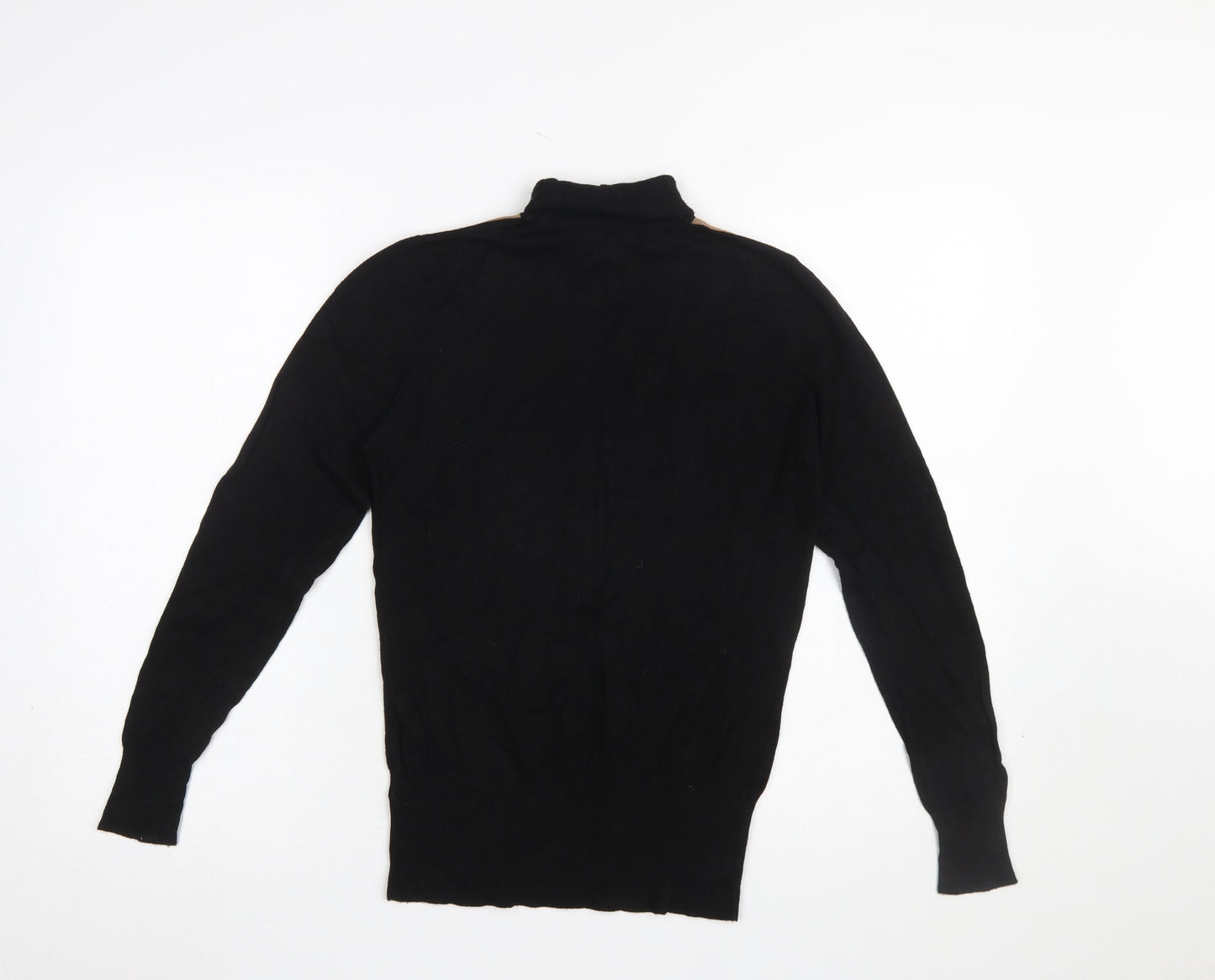 Wallis Women’s Black Roll Neck Geometric Pullover Jumper Size 10