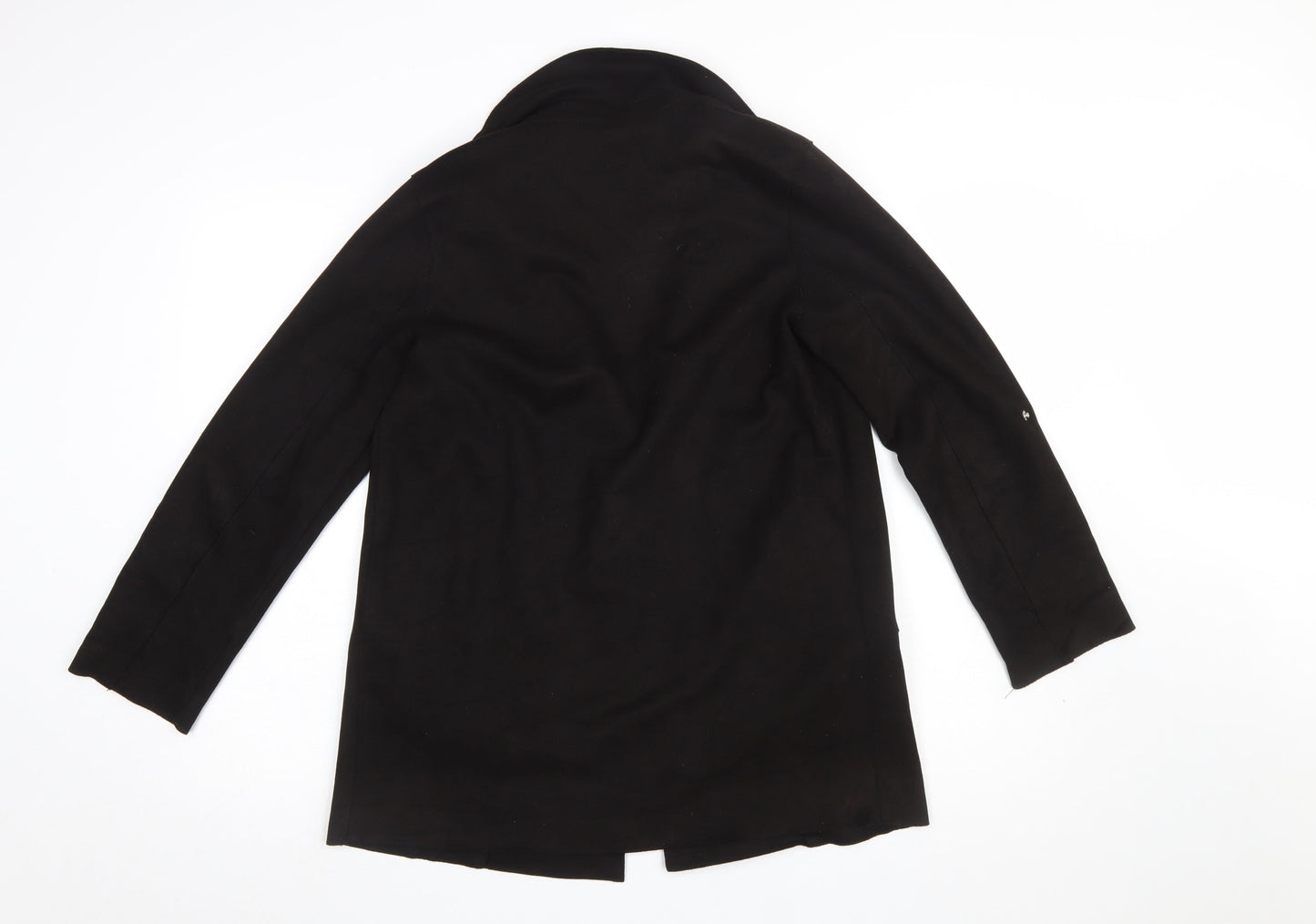 Pull&Bear Womens Black XS Mid-Length Overcoat Classic Style