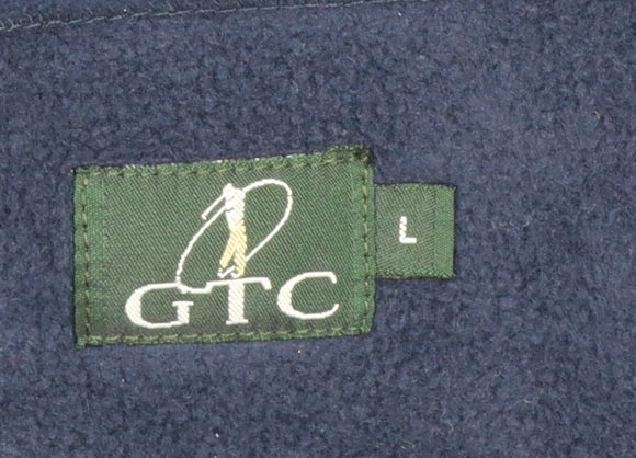 GTC Men's Blue Fleece 1/2 Zip Pullover Sweatshirt L