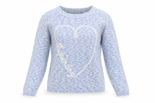 Superdry Womens Blue Cotton Heart Knit Jumper Size M