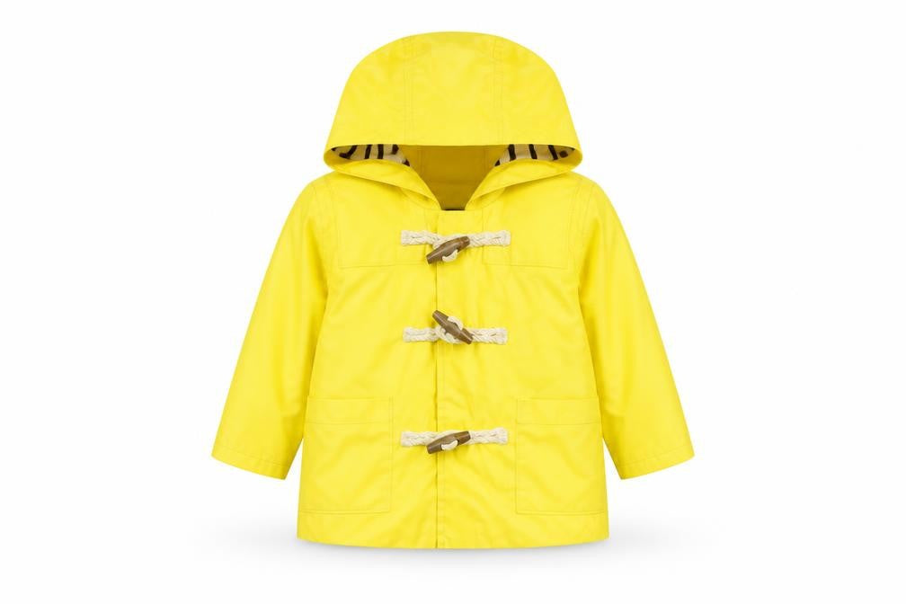 babyGap Unisex Yellow Hooded Duffle Coat 18-24 Months Water Resistant Jacket