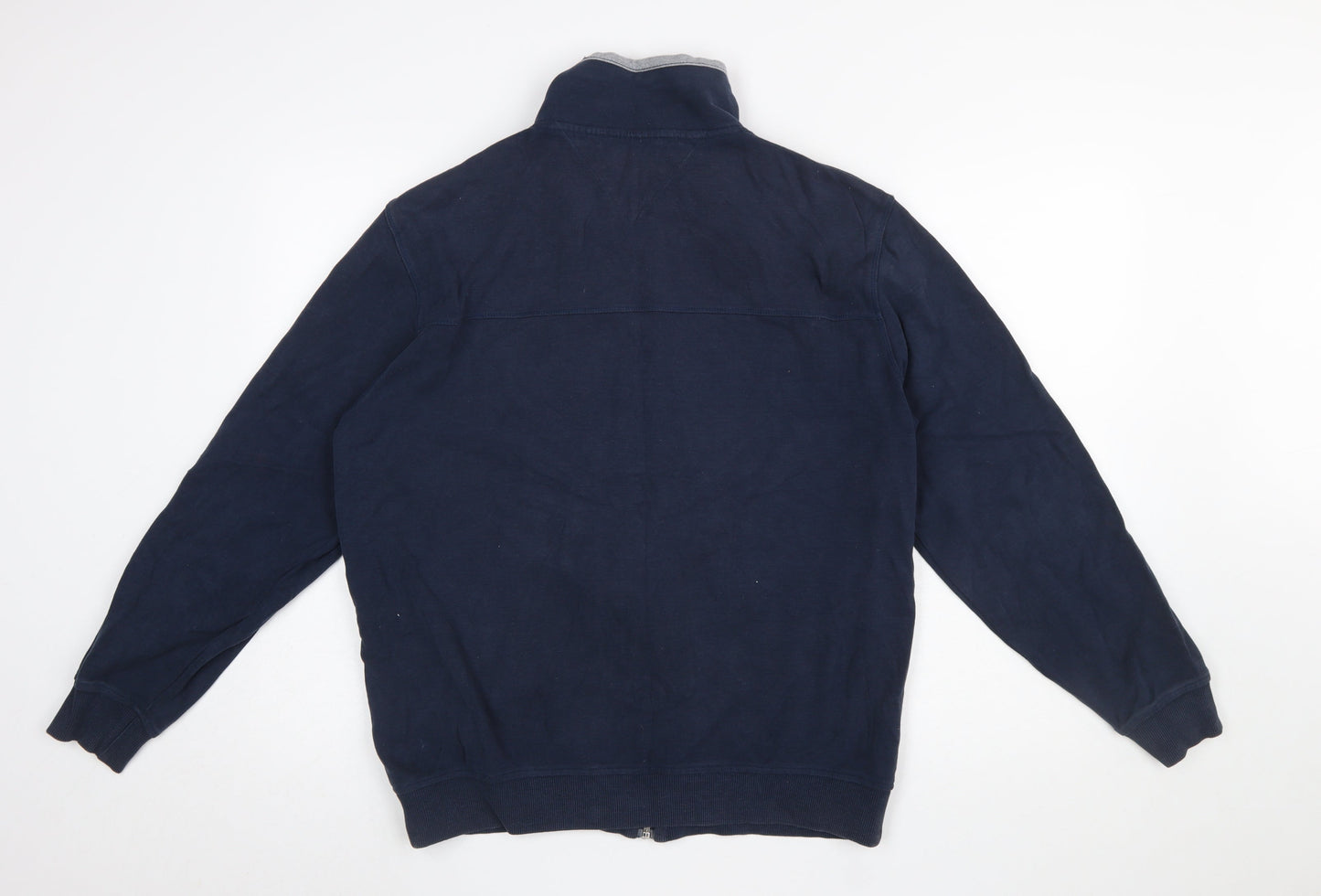 CASA MODA Men's Blue Full Zip Cotton Sweatshirt L Relaxed Fit