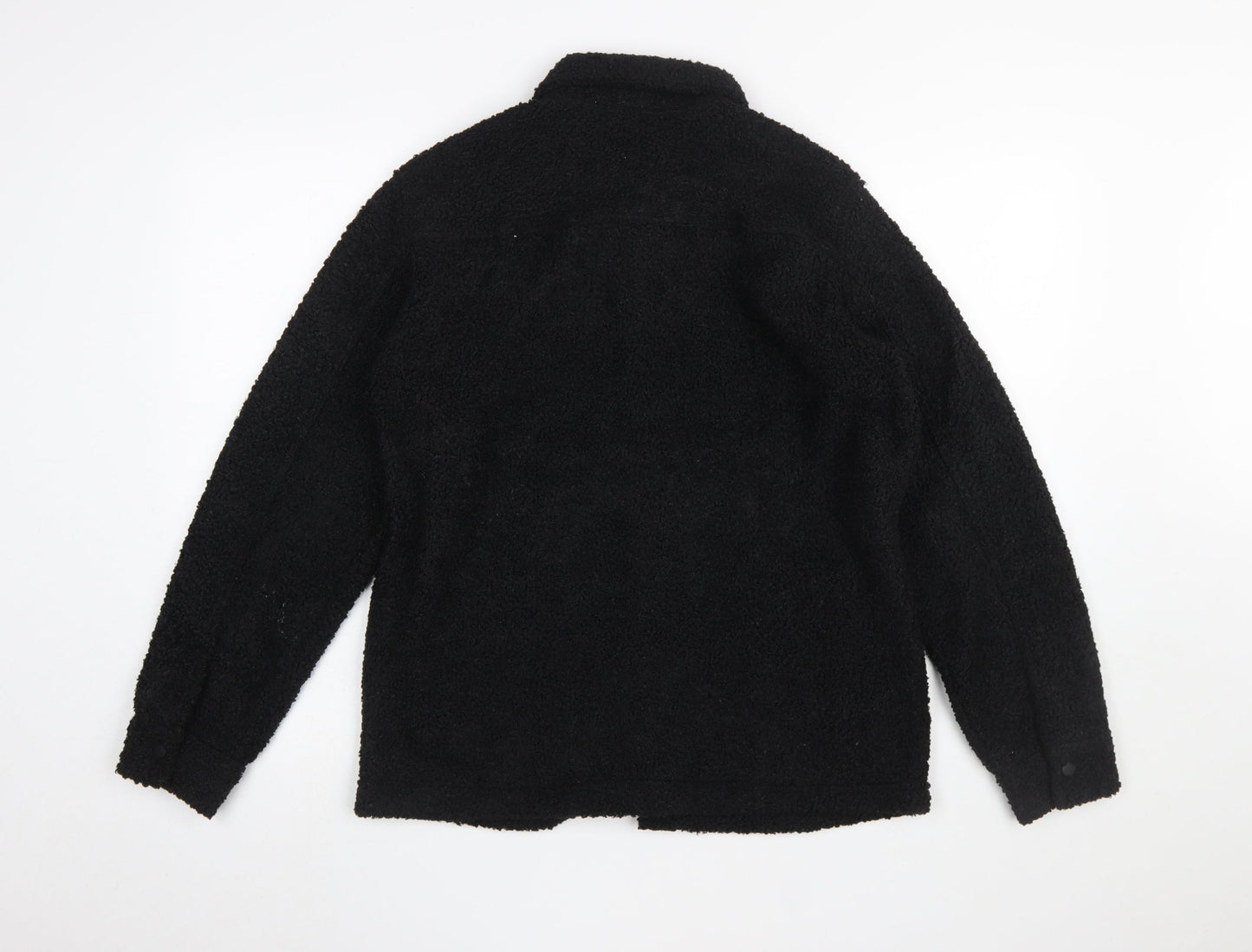 Larsson & Co Men’s Black Fleece Button Jacket Size S Casual Warm Wear