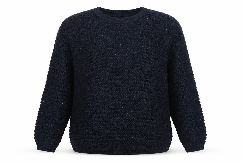Topshop Women's Blue Chunky-Knit Angora Blend Jumper Size 12