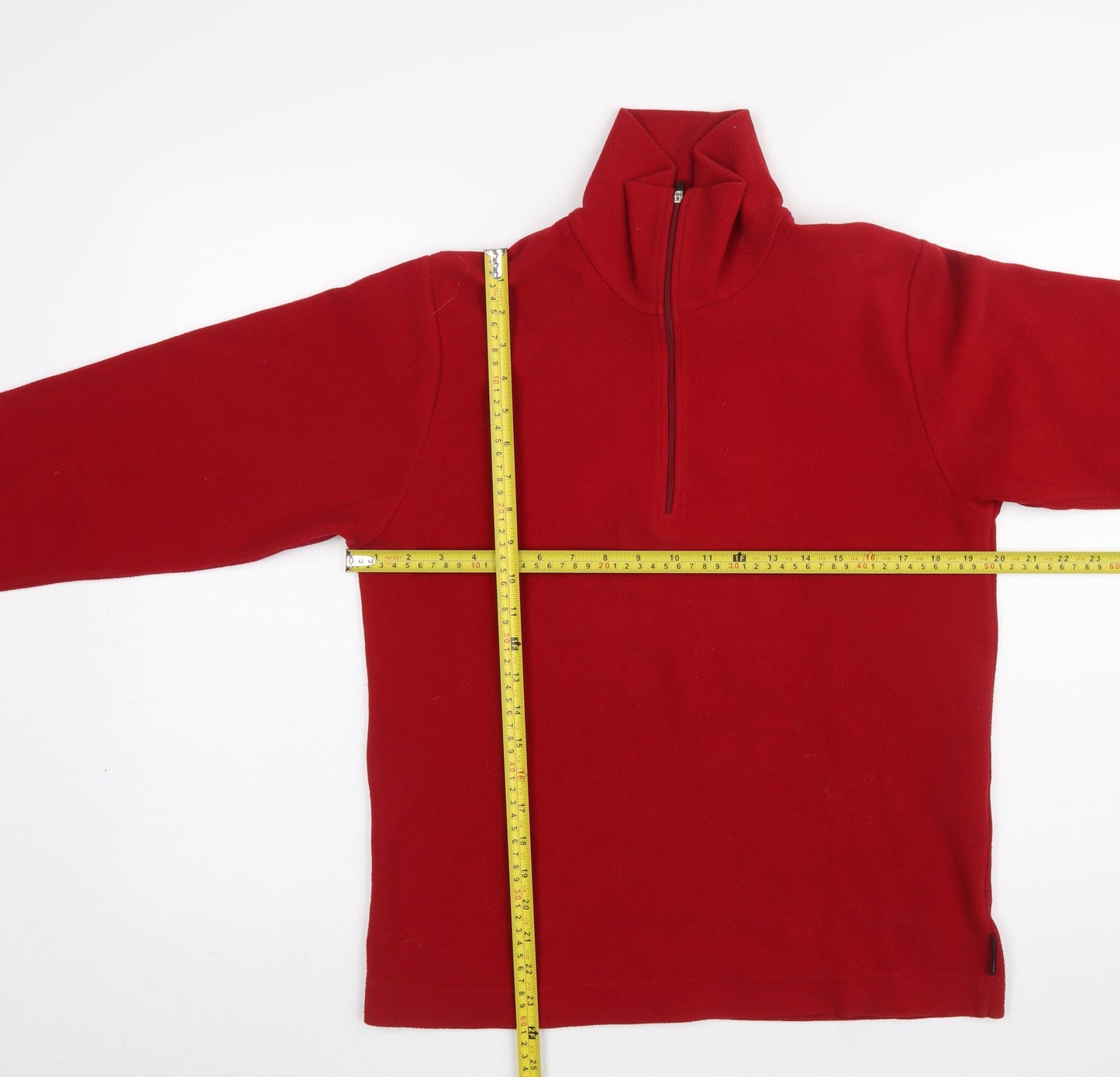 F.lli Campagnolo Men's Red Fleece 1/2 Zip Pullover Sweatshirt Size S