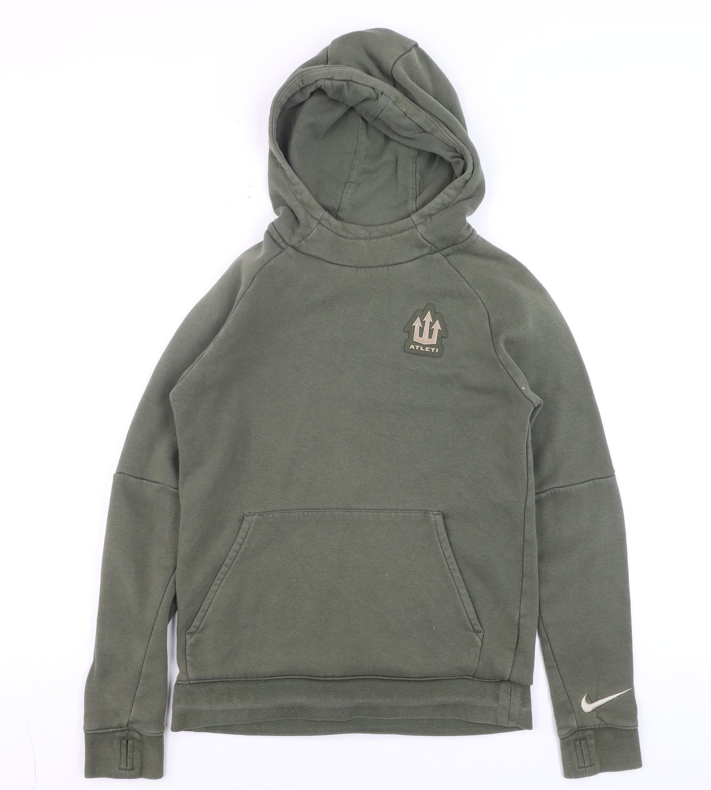 Nike Teens Green Pullover Hoodie M Sports Fleece Sweatshirt
