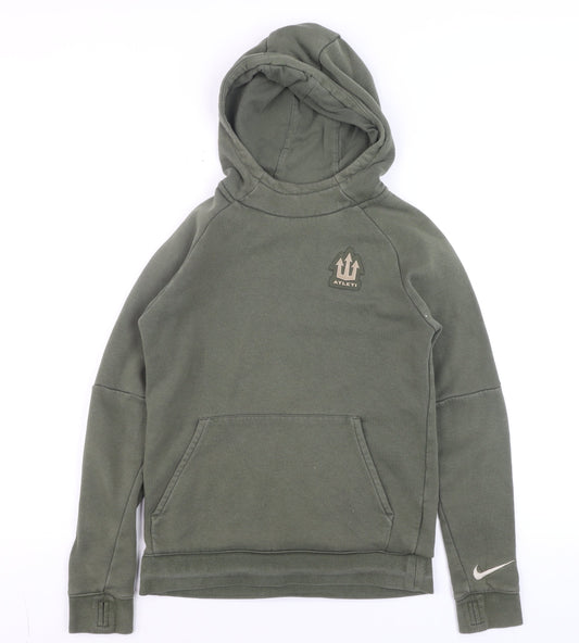 Nike Teens Green Pullover Hoodie M Sports Fleece Sweatshirt