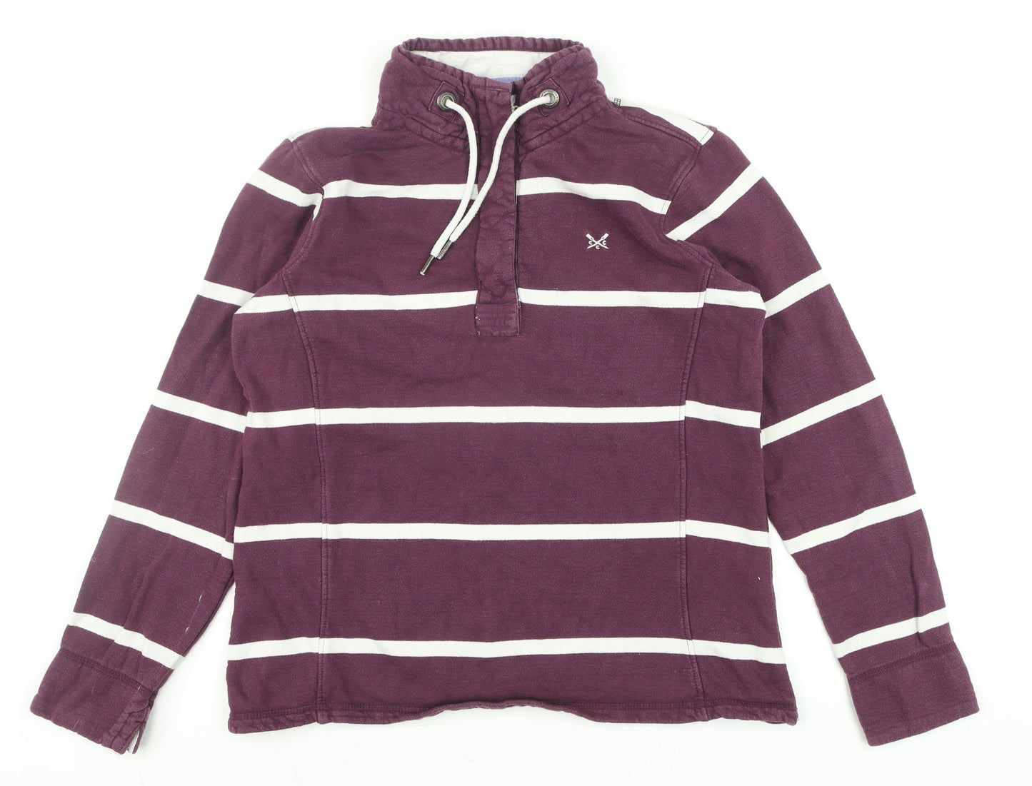 Crew Clothing Company Womens Purple Striped Cotton Pullover Sweatshirt Size 10