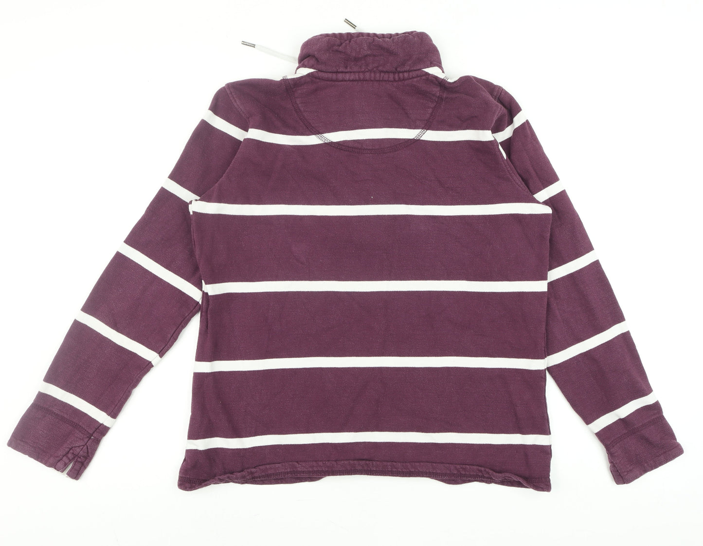 Crew Clothing Company Womens Purple Striped Cotton Pullover Sweatshirt Size 10