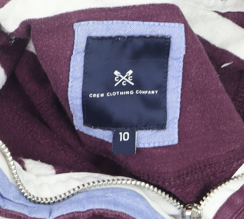 Crew Clothing Company Womens Purple Striped Cotton Pullover Sweatshirt Size 10