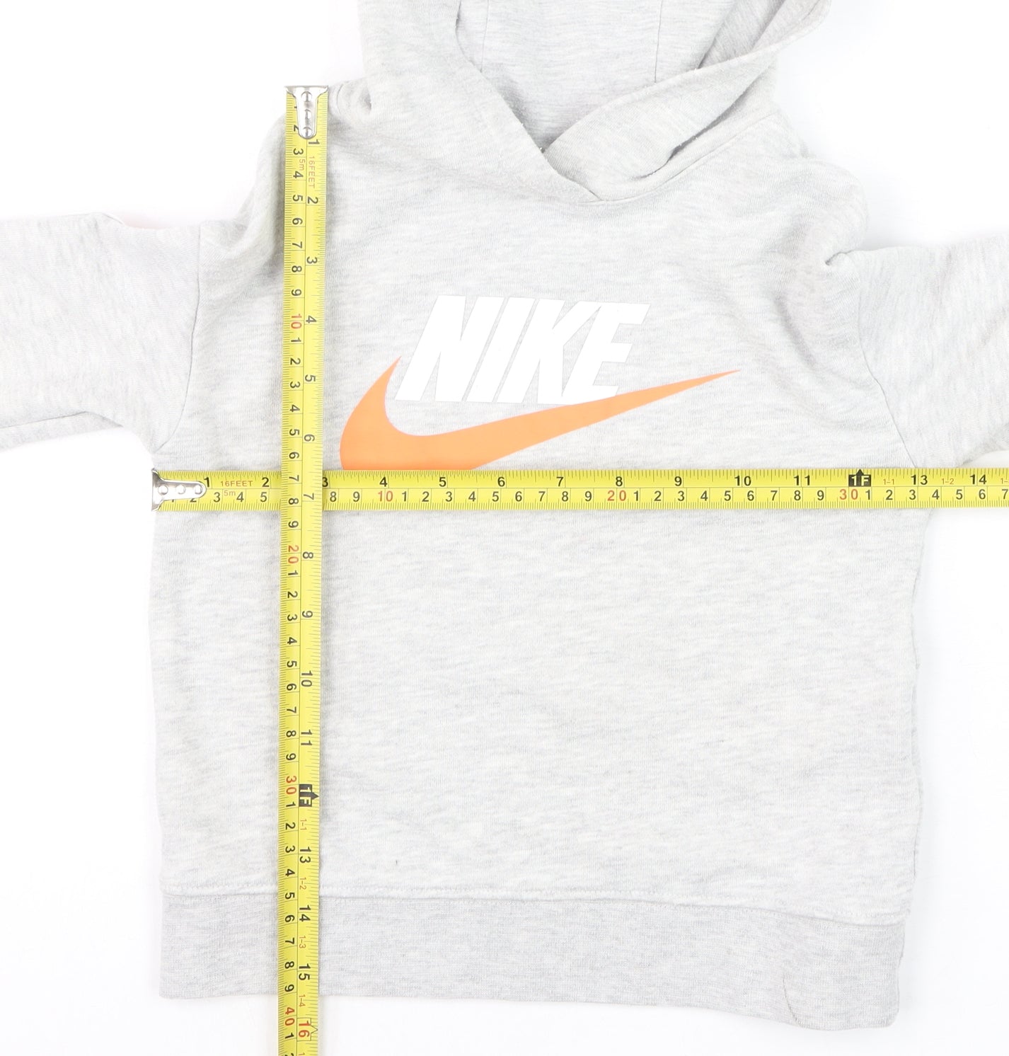 Nike Boys Grey Pullover Hoodie 5-6 Years Cotton Blend Athletic Sweatshirt