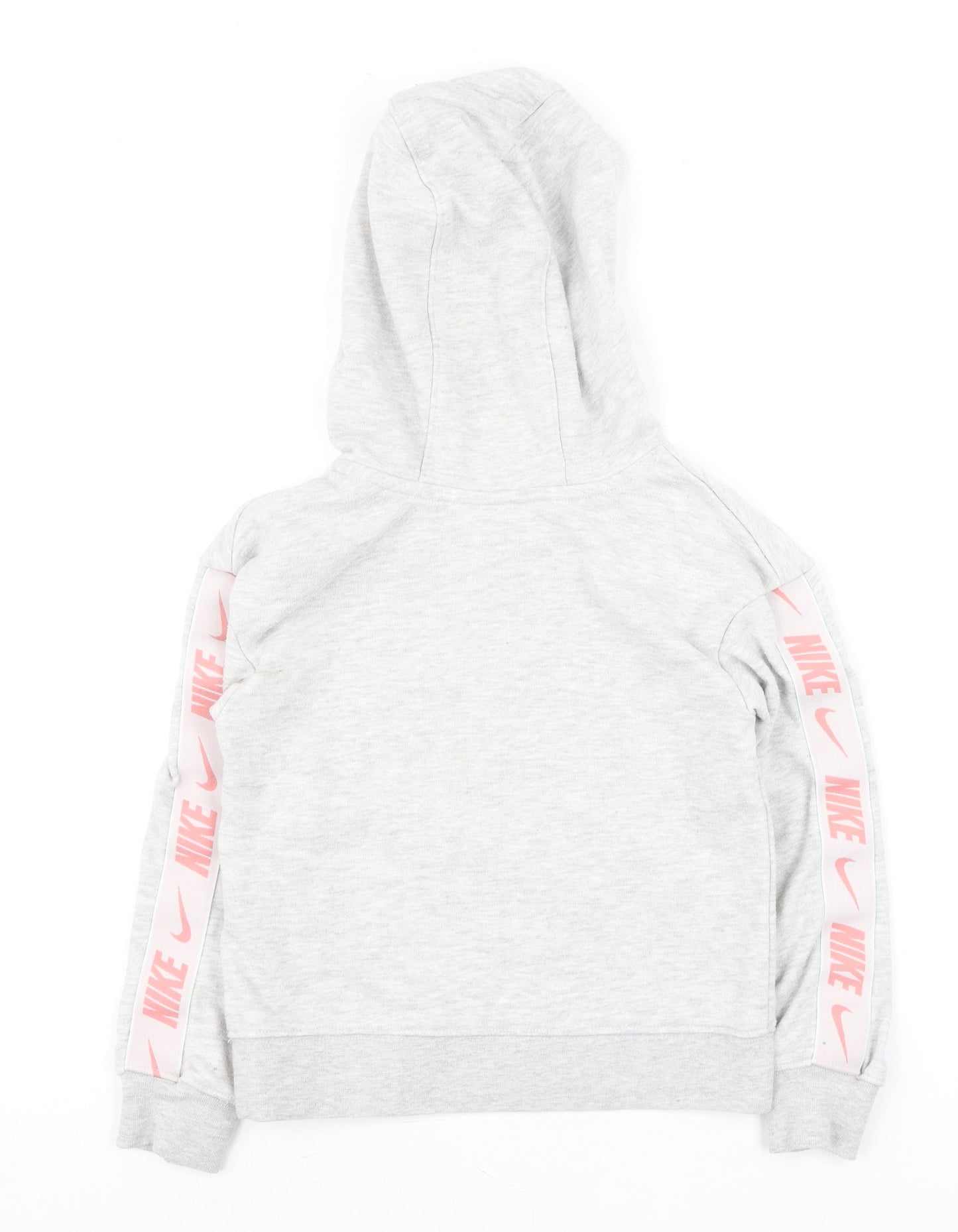 Nike Boys Grey Pullover Hoodie 5-6 Years Cotton Blend Athletic Sweatshirt