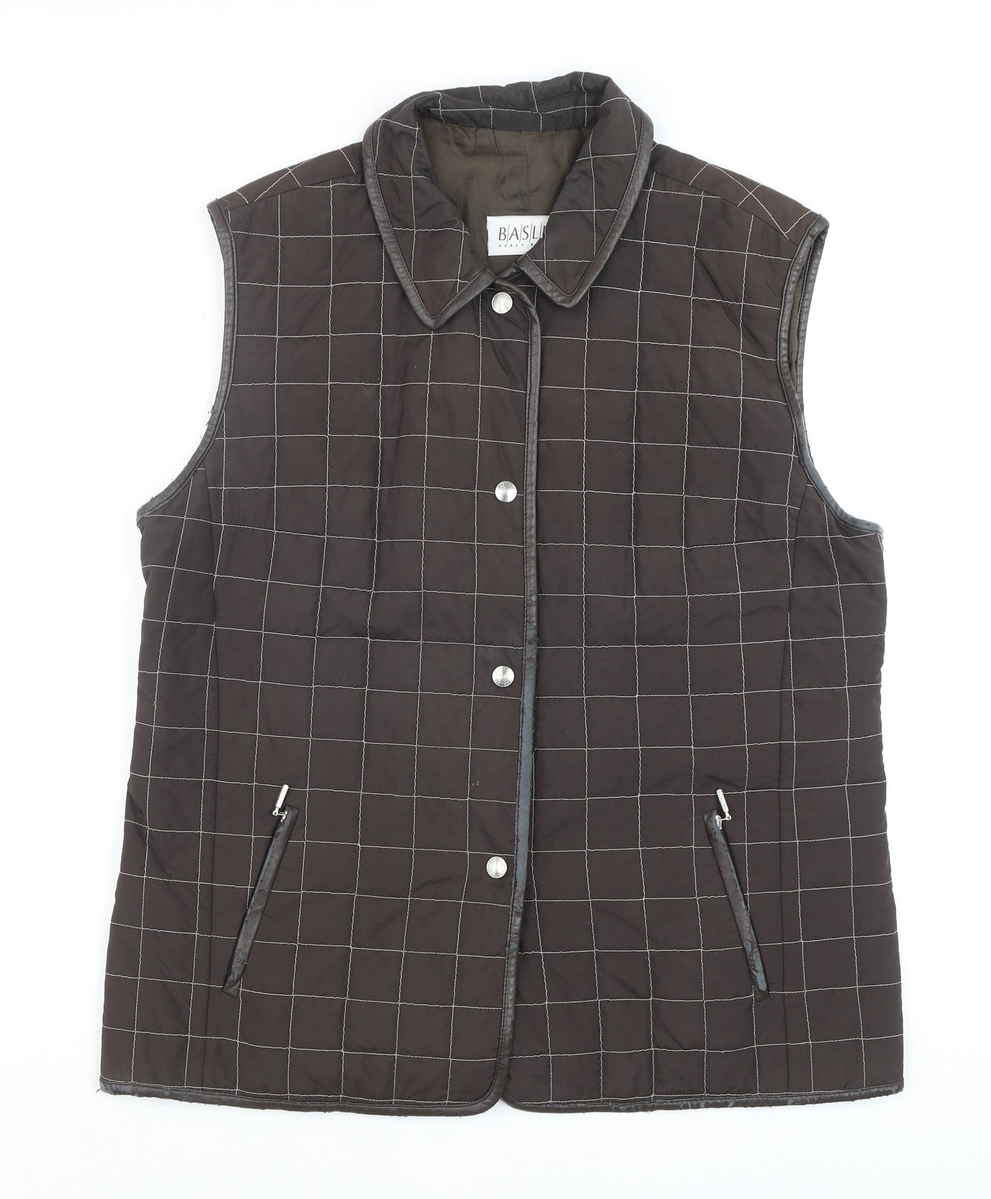 Basler Men’s Brown Quilted Check Waistcoat Size 40 Regular