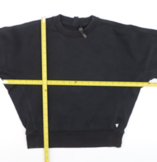 Adidas Mens Black L Pullover Crew Neck Fleece Sweatshirt