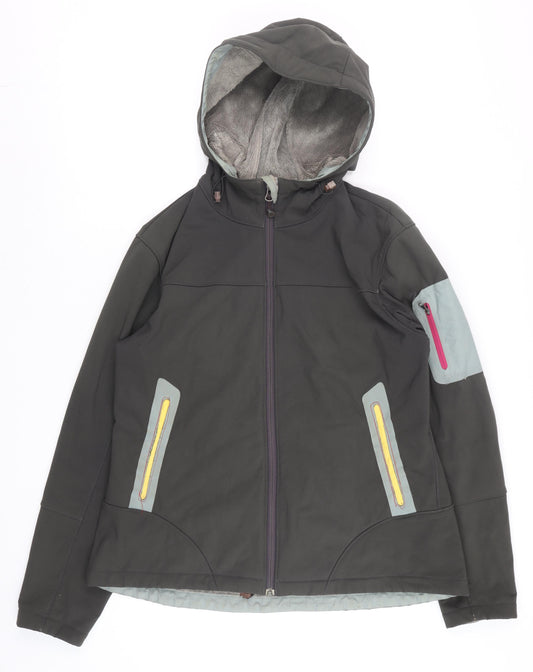 Eddie Bauer Men’s Black L Softshell Hooded Outdoor Jacket