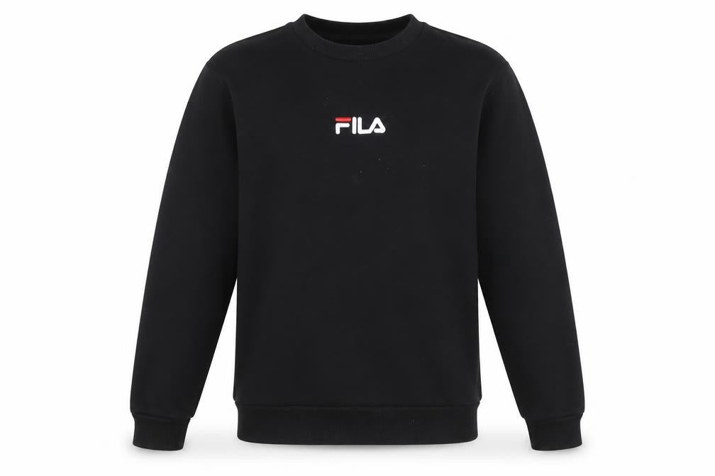 Fila Men's Black Crew Neck Logo Sweatshirt Size S Regular Fit