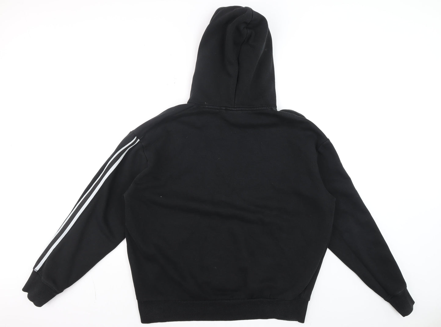 Bershka Men's Black XL Pullover Hoodie Graphic Print Sportswear