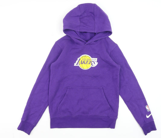 Nike Teens Purple Los Angeles Lakers Pullover Hoodie Size M