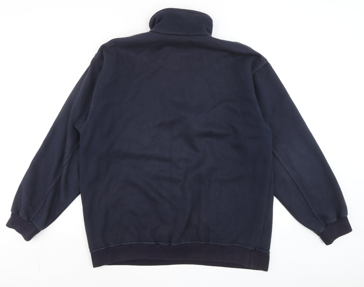 Ellesse Men's Blue XL 1/4 Zip Cotton Sweatshirt High Neck Vintage