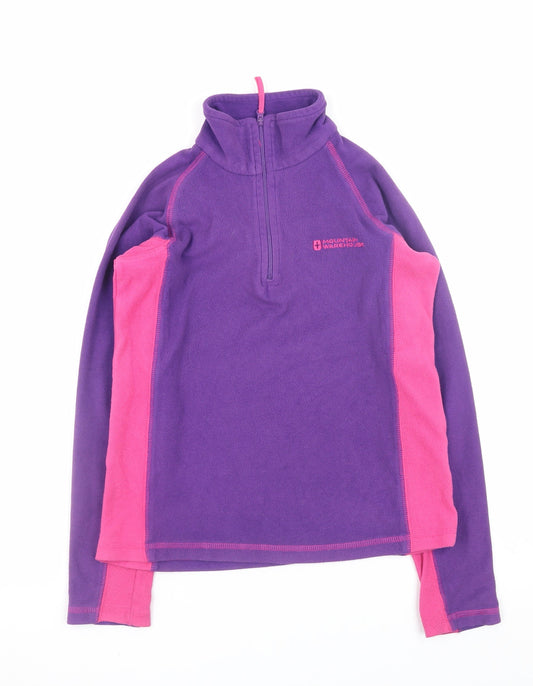 Mountain Warehouse Girls Purple Pink Fleece 1/2 Zip Pullover Sweatshirt 9-10 Years