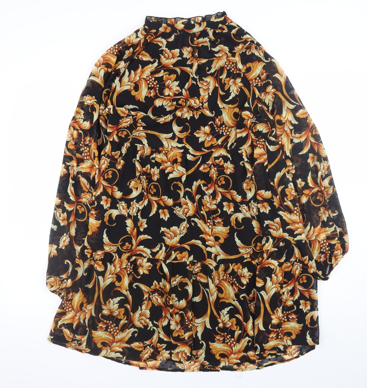 OBJECT Women's Multicoloured Floral V-Neck Fit & Flare Dress UK 6