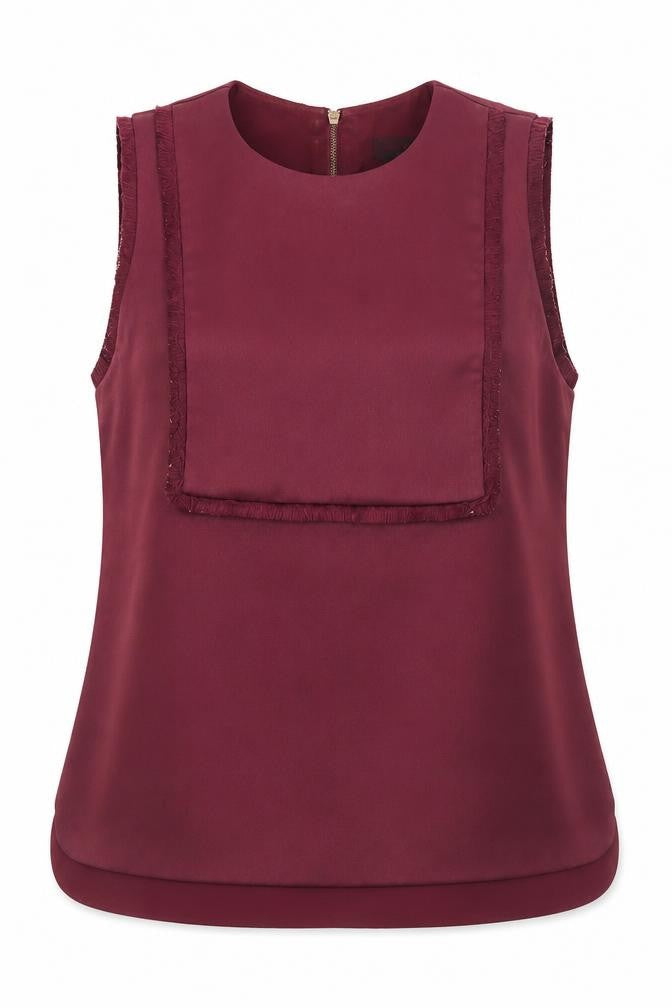 Ted Baker Women’s Red Sleeveless Satin Blouse Size 12