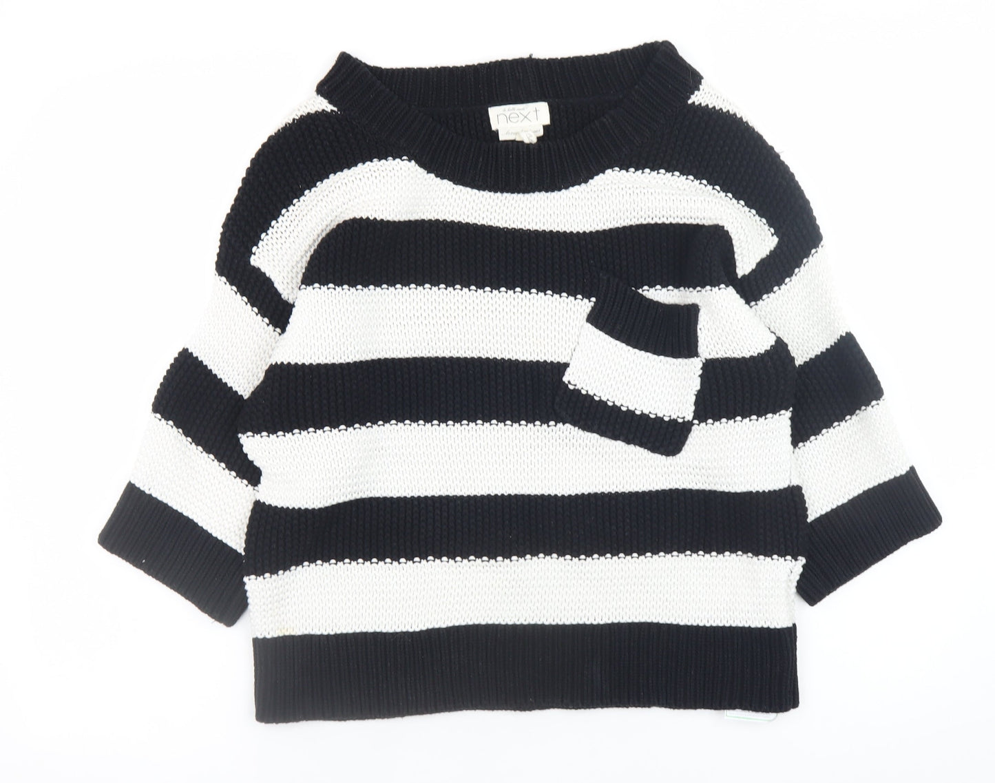 Next Womens Black & White Striped Cotton Jumper Size 12
