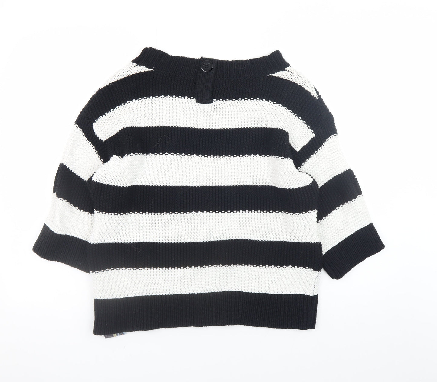 Next Womens Black & White Striped Cotton Jumper Size 12