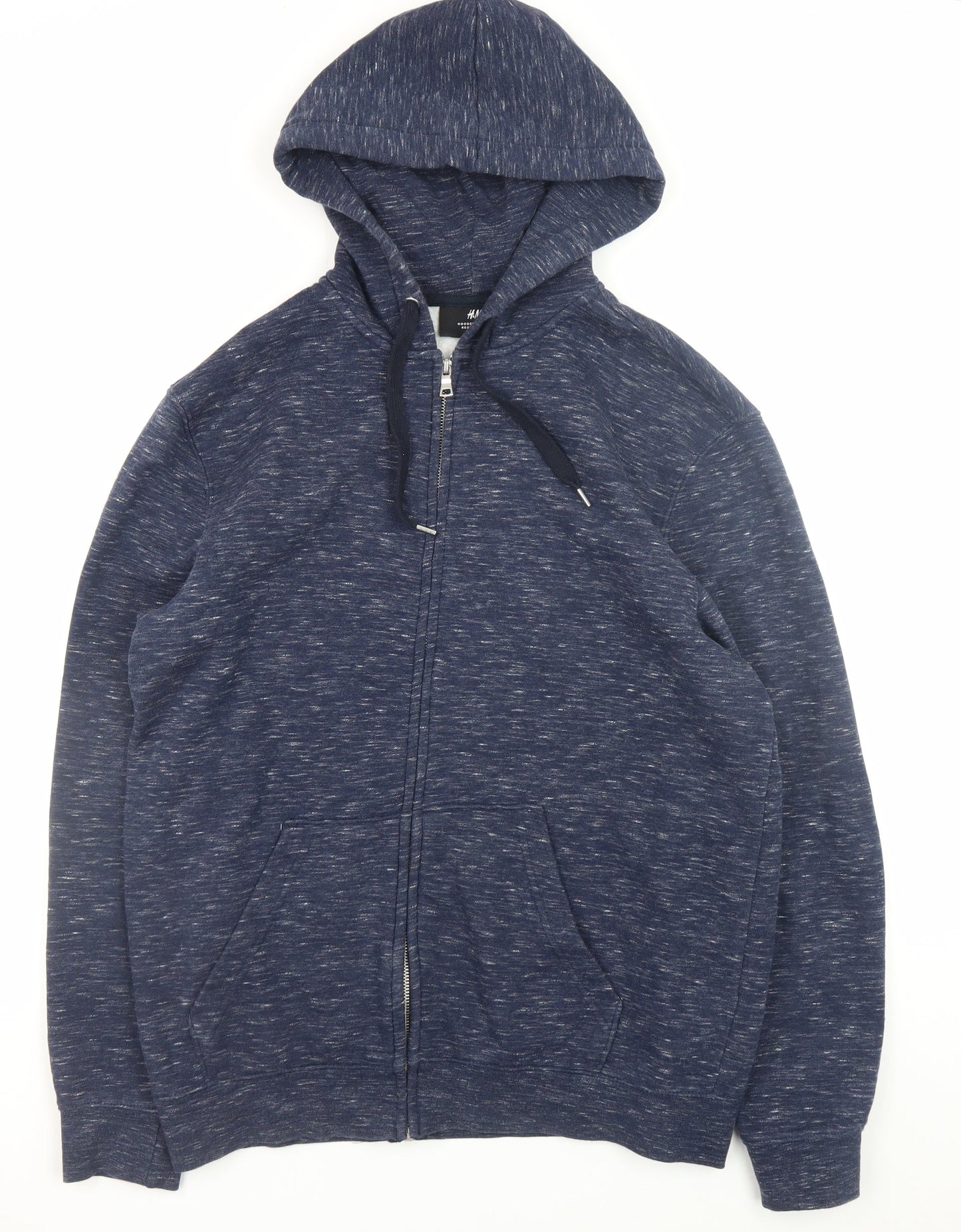 H&M Men's Blue Full Zip Hoodie Regular Fit Size M