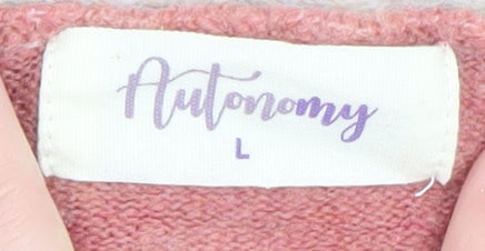 Autonomy Womens Multicoloured V-Neck Button Cardigan Size L