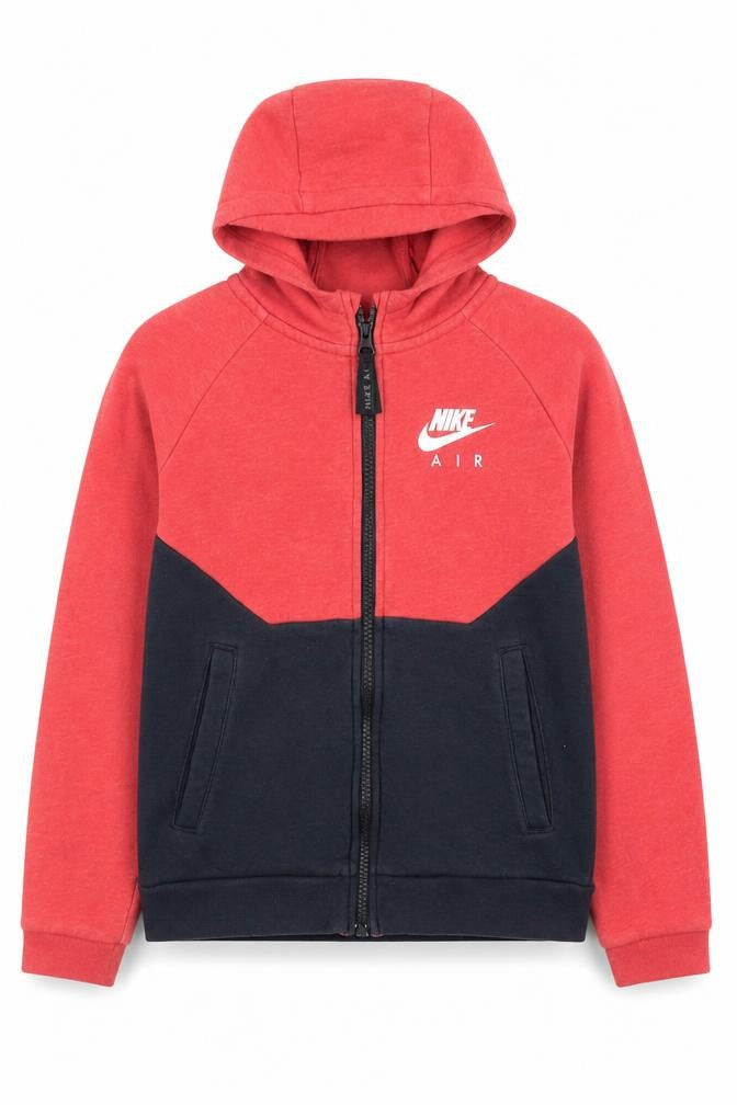Nike Mens Red Full Zip Hoodie Air Logo Sportswear 8-10yrs Size S