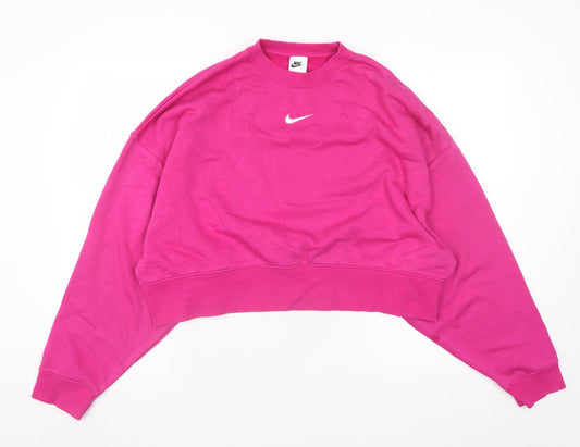 Nike Women’s Pink Crew Neck Pullover Sweatshirt XS Cotton Blend