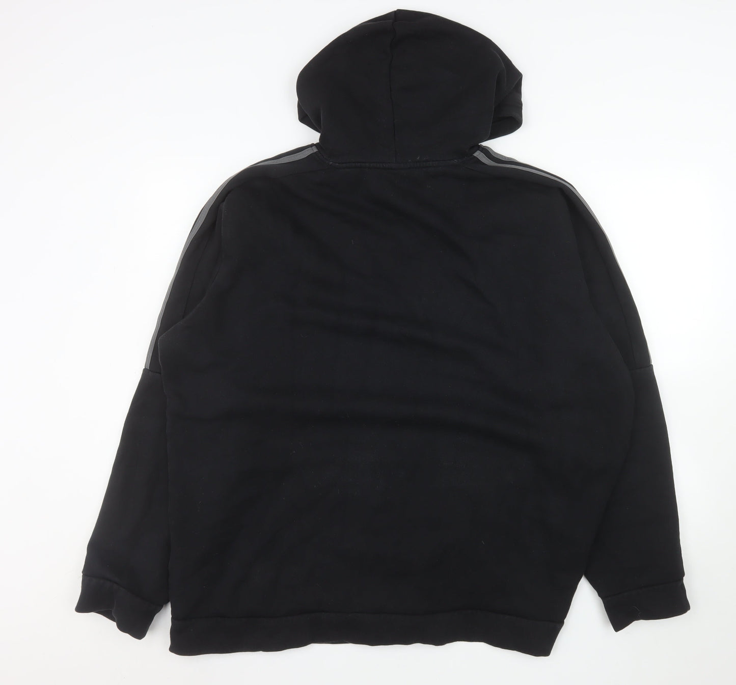 adidas Mens Black XL Pullover Hoodie Fleece Sports Logo Hooded Sweatshirt