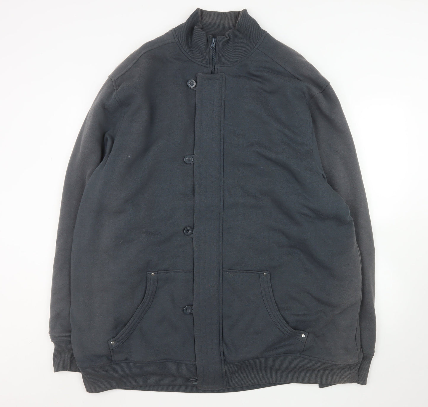 Espionage Men’s Grey 2XL Basic Jacket Full Zip Cotton Blend