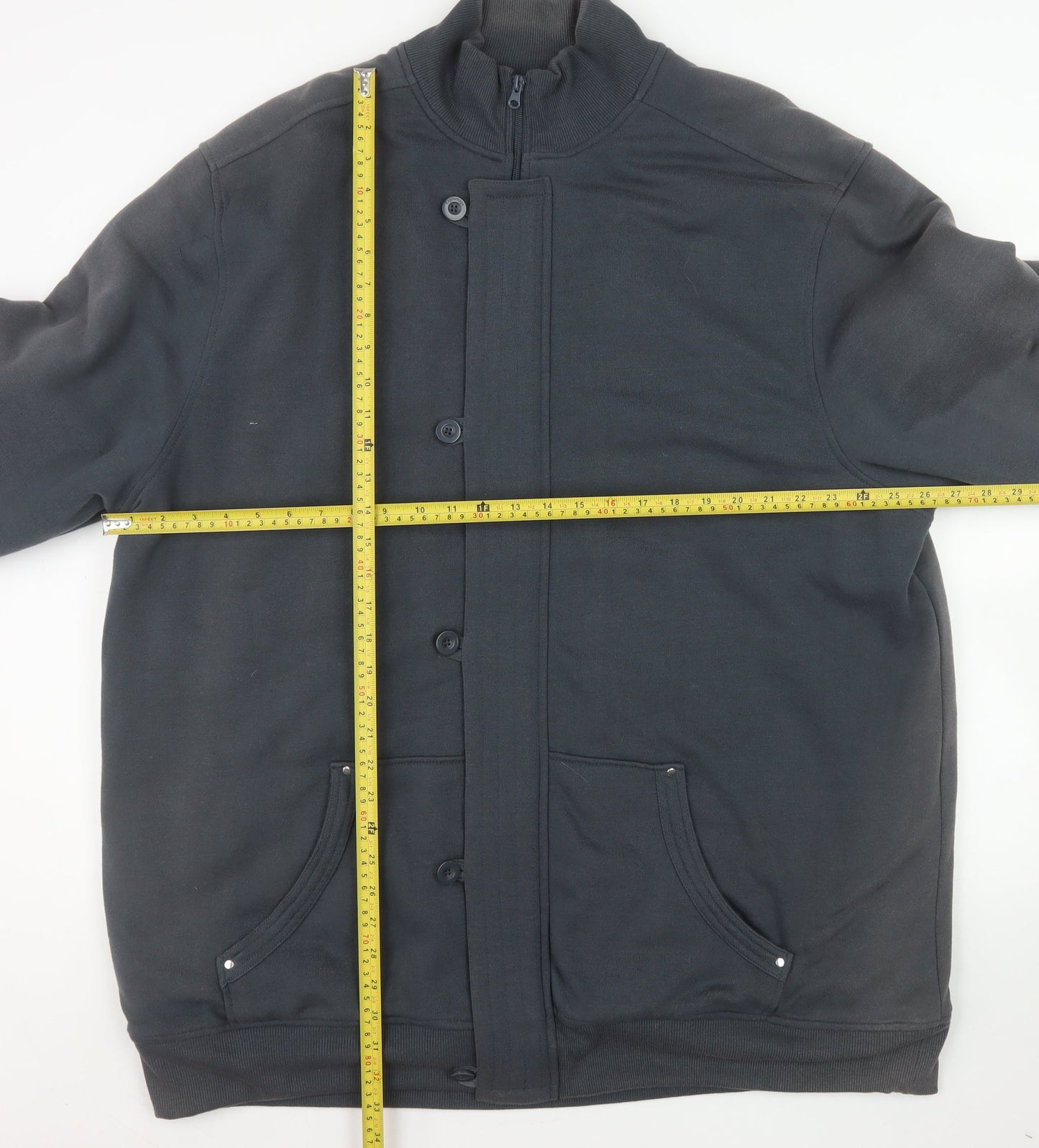 Espionage Men’s Grey 2XL Basic Jacket Full Zip Cotton Blend