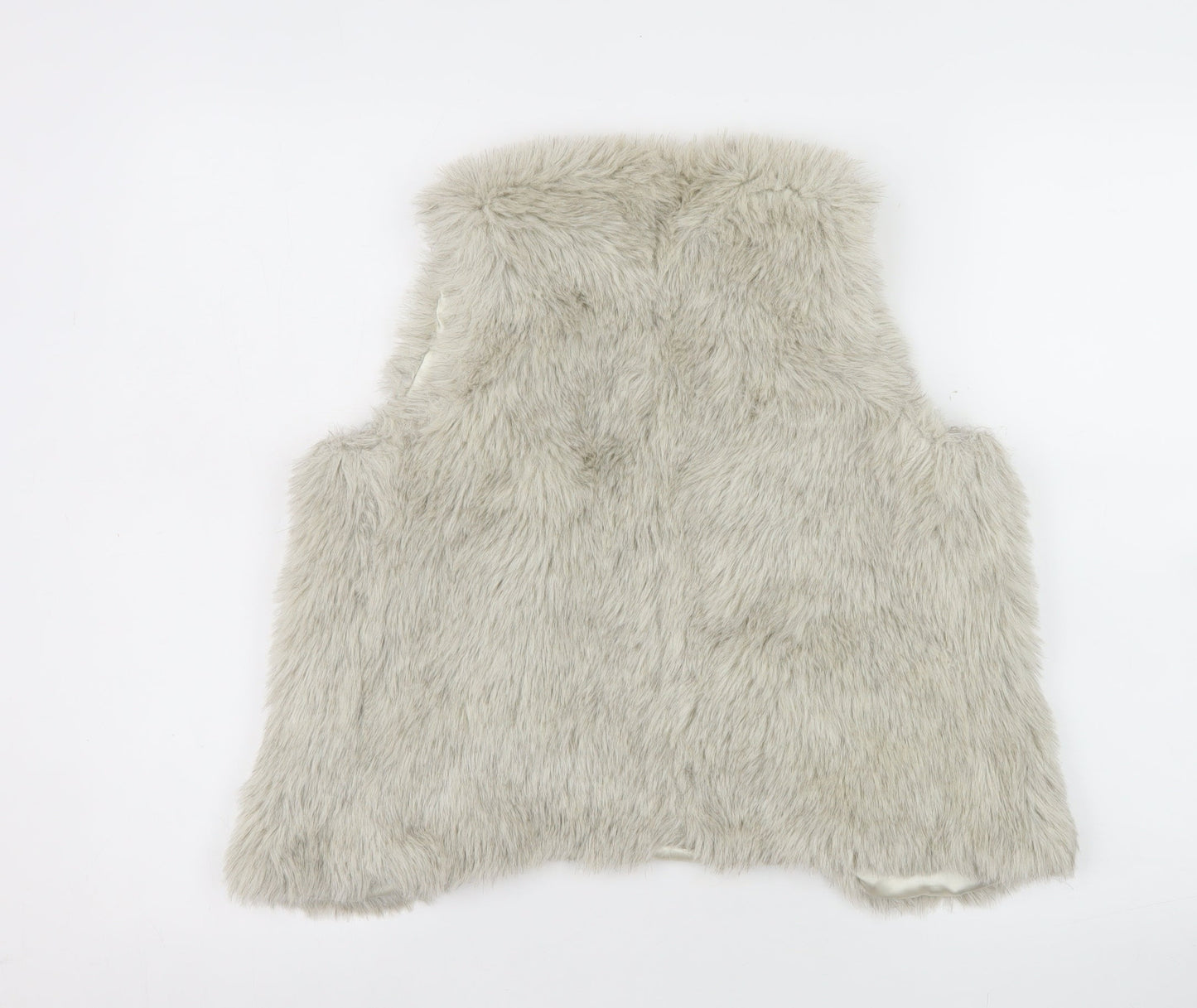 Vicky Martin Womens Beige Faux Fur Waistcoat Size 10 Regular Lined