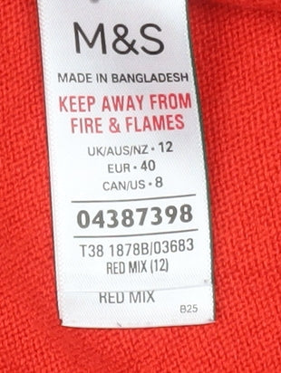 Marks and Spencer Women's Red Star Knit Jumper Size 12