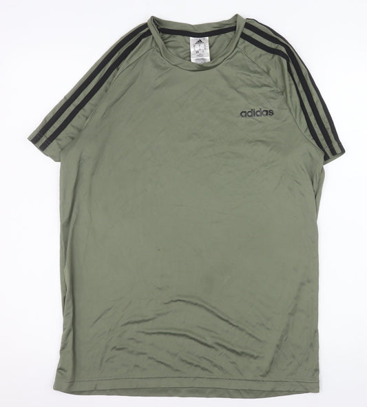 Adidas Men’s Green Aeroready Short Sleeve Sports T-Shirt Size M