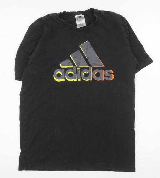 Adidas Men’s Black Cotton Logo Sports T-Shirt Size S