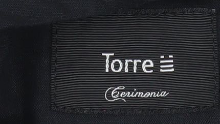 Torre Men’s Grey Wool Blend Pleated Formal Dress Trousers Size 40